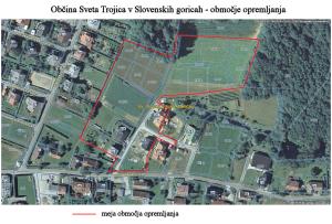 Program komunalnega opremljanja območja stanovanjske gradnje med Cafovo in Slovensko ulico (skica)